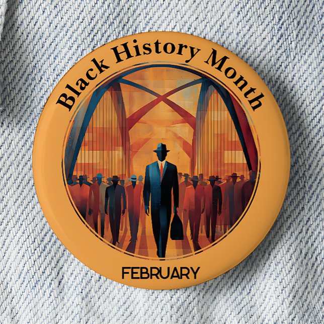 Bóton Redondo 5.08cm Black History Month Bridge Crossing Pinback Button (Criador carregado)