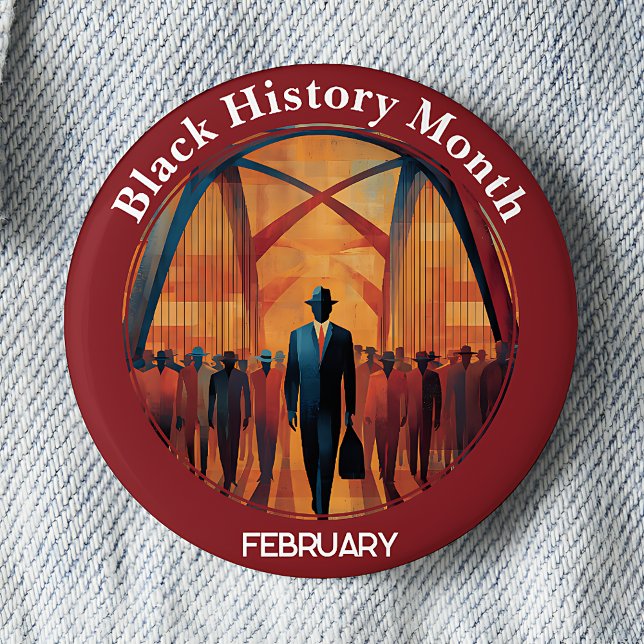 Bóton Redondo 5.08cm Black History Month Bridge Crossing Pinback Button (Criador carregado)