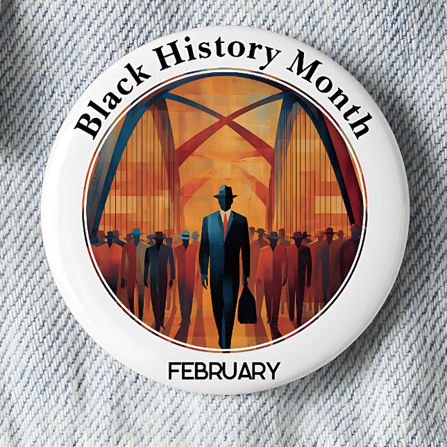 Bóton Redondo 5.08cm Black History Month Bridge Crossing Pinback Button (Criador carregado)