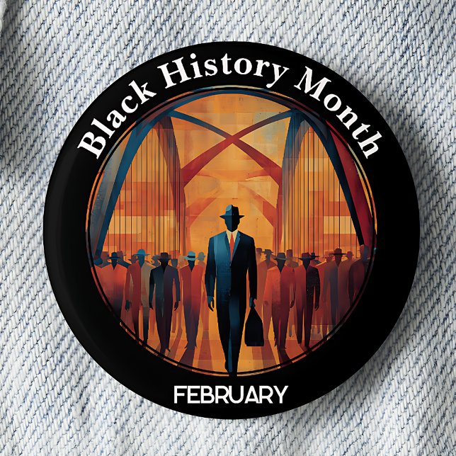 Bóton Redondo 5.08cm Black History Month Bridge Crossing Pinback Button (Criador carregado)