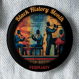 Bóton Redondo 5.08cm Black History Month Jazz Band Pinback Button