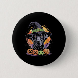 Bóton Redondo 5.08cm Black Labrador Retriever Halloween Para Homens Mul