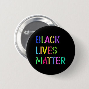Bóton Redondo 5.08cm Black Lives Matter Colorful Stencil Design 01