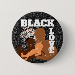 Bóton Redondo 5.08cm Black Love Brown Love Black Family Button