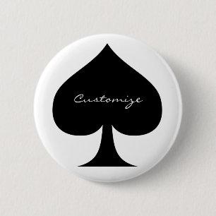 Bóton Redondo 5.08cm Black Queen of Spades Black Thunder_Cove