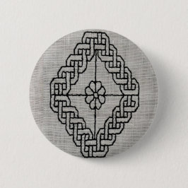 Bóton Redondo 5.08cm Blackwork embroidery button