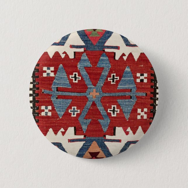 Bóton Redondo 5.08cm Blue Diamond Arrow Konya II 19th Century Authentic (Frente)