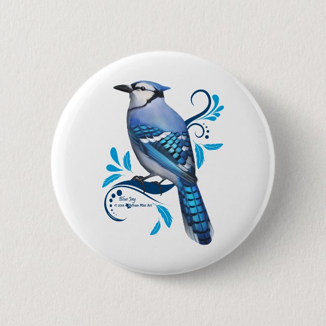 Bóton Redondo 5.08cm Blue Jay (Frente)