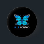 Bóton Redondo 5.08cm Blue Morpho Butterfly<br><div class="desc">Blue Morpho Butterfly</div>