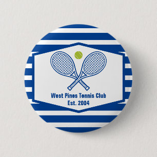 Bóton Redondo 5.08cm Blue Striped do Clube de País Tênis Personalizado
