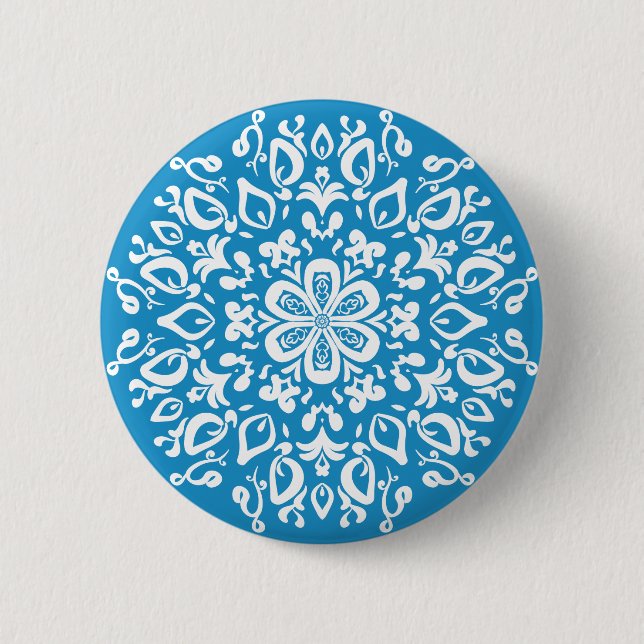 Bóton Redondo 5.08cm Bluebird Mandala (Frente)