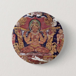 Bóton Redondo 5.08cm Bodhisattva Prajnaparamita "por Indischer Maler U