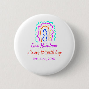 Bóton Redondo 5.08cm Boho Rainbow, um aniversário de crianças brilhante