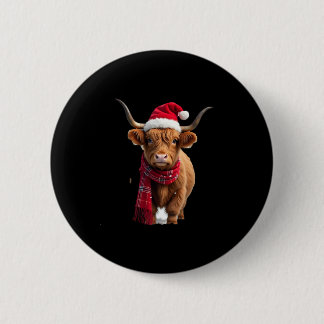 Bóton Redondo 5.08cm Boho Xmas Christmas Highland Cow T-Shirt (3)