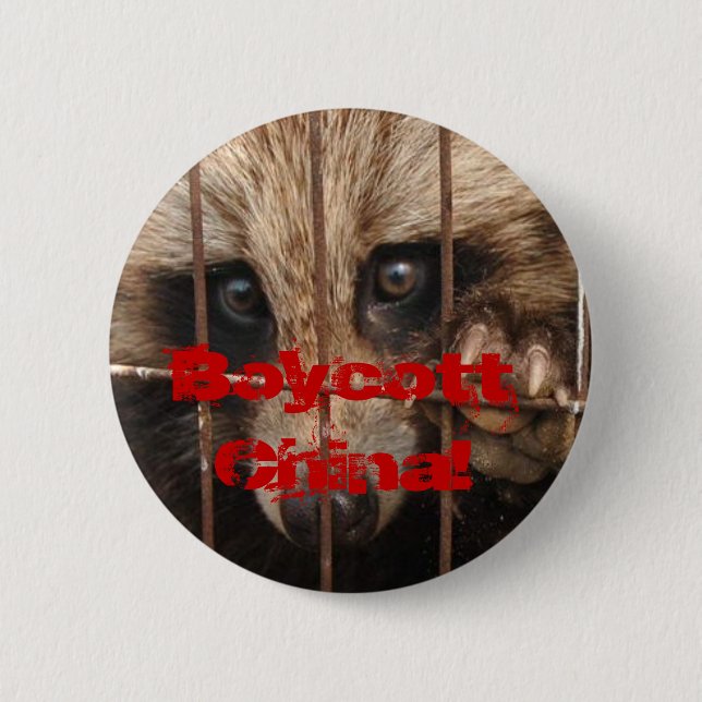 Bóton Redondo 5.08cm Boicote China! (Frente)
