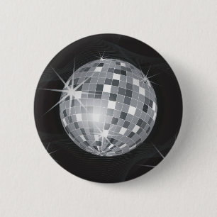 Bóton Redondo 5.08cm bola de disco prateado