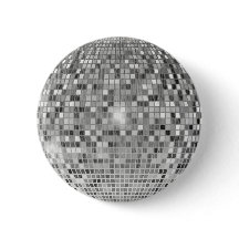 Bola de Discoteca Prata Retro - Botão de Pino Bril