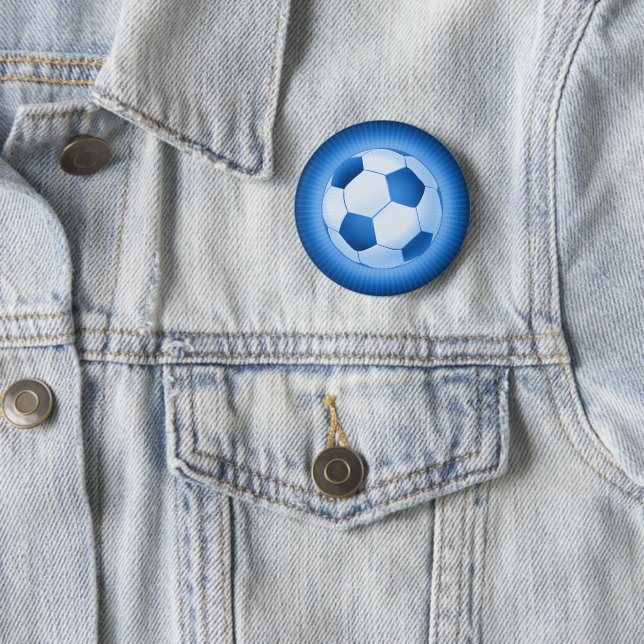 Bóton Redondo 5.08cm Bola de futebol azul (In Situ)