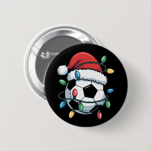 Bóton Redondo 5.08cm Bola de Futebol do Papai Noel Esportes Natal Jogad
