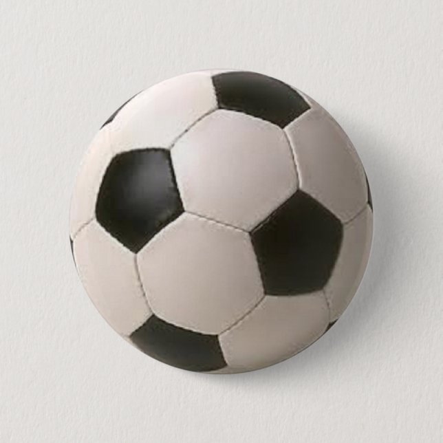 Bóton Redondo 5.08cm Bola de futebol preto e branco (Frente)