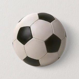 Bóton Redondo 5.08cm Bola de futebol preto e branco