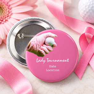Bóton Redondo 5.08cm Bola de golfe está na mão de golfista feminina sob