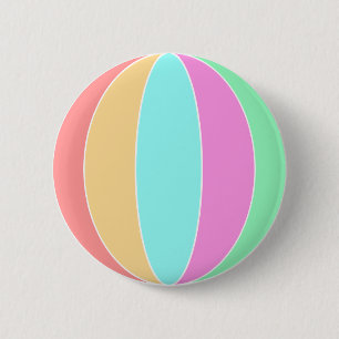 Bóton Redondo 5.08cm Bola de Praia de Pastel Color