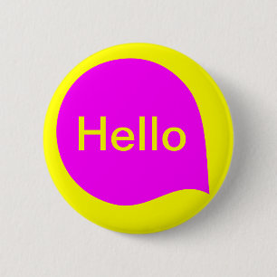Bóton Redondo 5.08cm Bolha de palavras - Magenta em amarelo