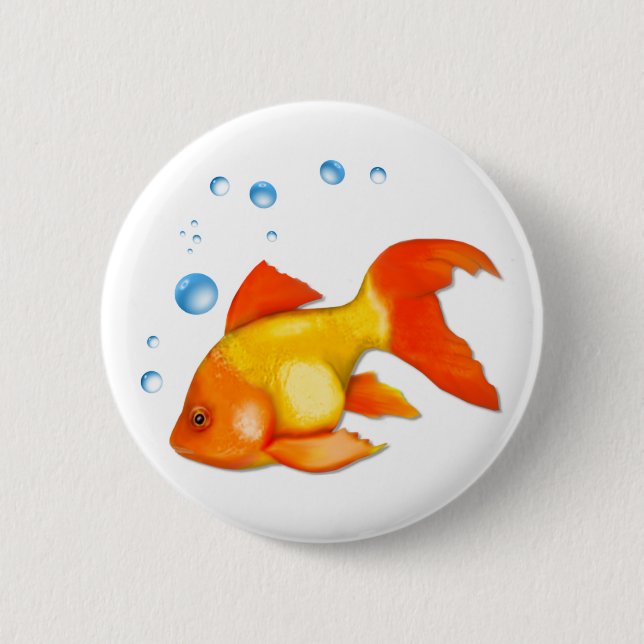 Bóton Redondo 5.08cm Bolhas de peixe Goldfish (Frente)