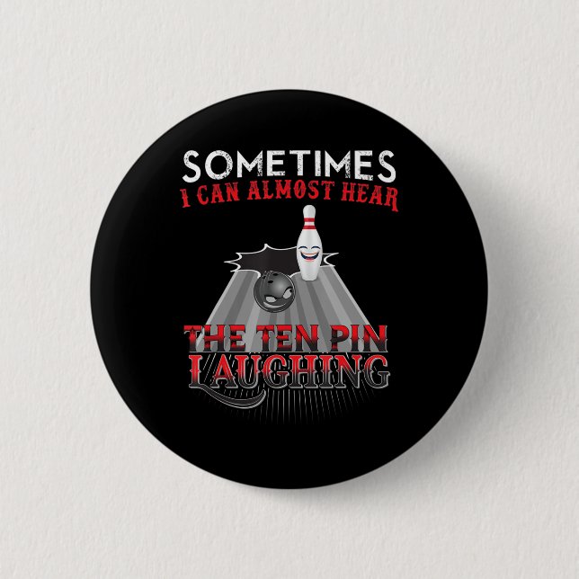 Bóton Redondo 5.08cm Boliche de dez pinos divertida (Frente)