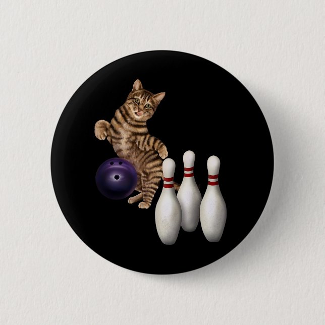 Bóton Redondo 5.08cm Boliche Engraçada De Gato (Frente)