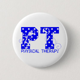 Bóton Redondo 5.08cm bolinhas brancas azuis da pinta