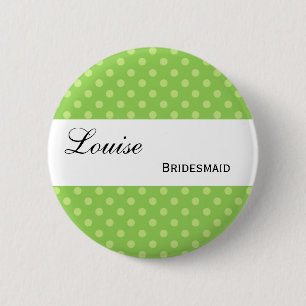 Bóton Redondo 5.08cm Bolinhas verdes e do limão que Wedding a coleçã