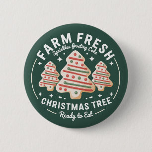 Bóton Redondo 5.08cm Bolo de Árvore de Natal Fresco da Fazenda Férias d