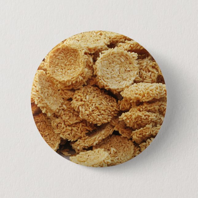 Bóton Redondo 5.08cm Bolos de arroz encharcados ~ Comidas de doçarias a (Frente)