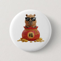 Bolsa da Sorte Capivara Botão do Ano Novo Chinês