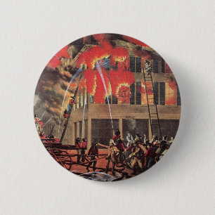 Bóton Redondo 5.08cm Bombeiros de empresas Vintage, bombeiros bombeiros