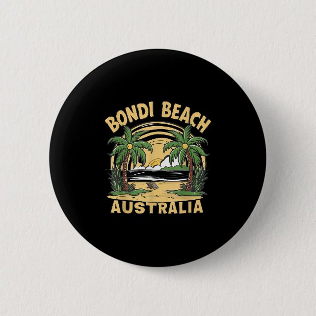 Bóton Redondo 5.08cm Bondi Beach Austrália (Frente)