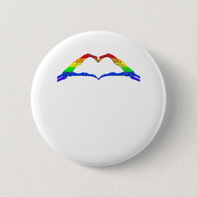 Bóton Redondo 5.08cm Bone Hands Heart Classic (Frente)