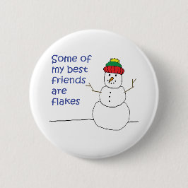 Bóton Redondo 5.08cm Boneco de neve