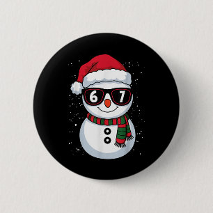 Bóton Redondo 5.08cm Boneco de Neve Engraçado Seis Sete Natal 67 Meme G