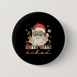 Bóton Redondo 5.08cm Bonita Holly Christmas Jolly Vibes Hippie Papais n