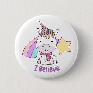 Bóton Redondo 5.08cm Bonito Cartoon Baby Unicorn e Rainbow