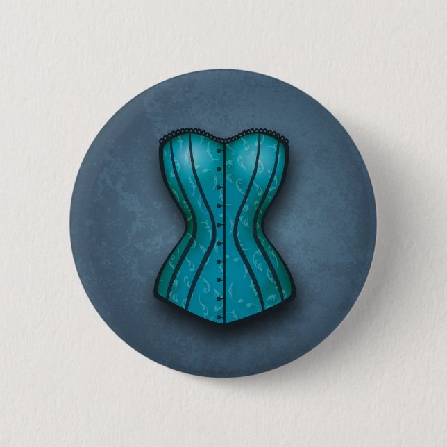 Bóton Redondo 5.08cm Bonito Corset Azul (Frente)
