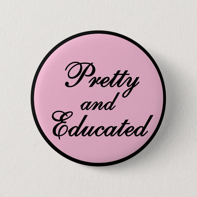 Bóton Redondo 5.08cm Bonito e educado - presente rosa para bebês (Frente)