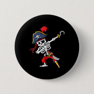 Bóton Redondo 5.08cm Bonito Halloween Dabbing Skeleton Pirate