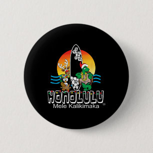 Bóton Redondo 5.08cm Bonito Honolulu Oahu Ilha do Havaí Surfing Natal