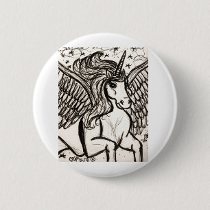 Bóton Redondo 5.08cm Bonito Pegacorn em Voo