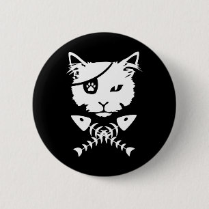 Bóton Redondo 5.08cm Bonito Pirata Gato Engraçado
