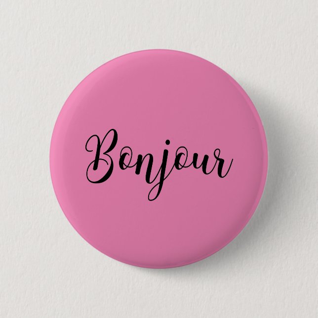 Bóton Redondo 5.08cm Bonjour-blackText (Frente)